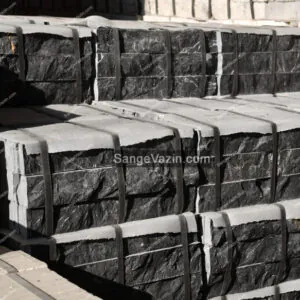 Dark black stacked stone