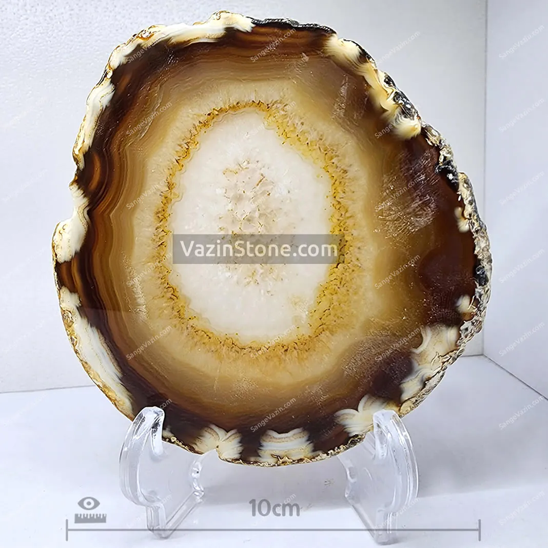 brazil crema brown agate - circle form rough