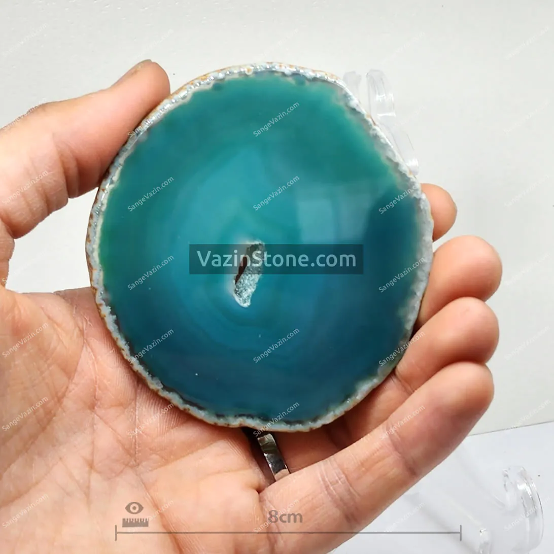 brazil agate green slice in hand