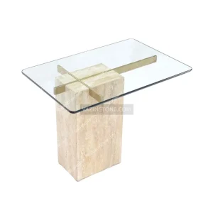 Cross-shaped stone side table