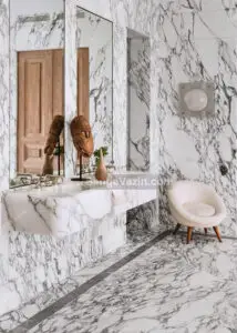 Crystal marble in bathroom