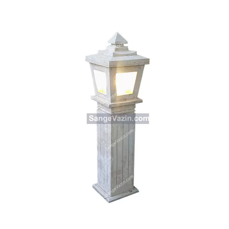 travertine stone lamp post