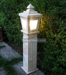 stone lamp base in garden